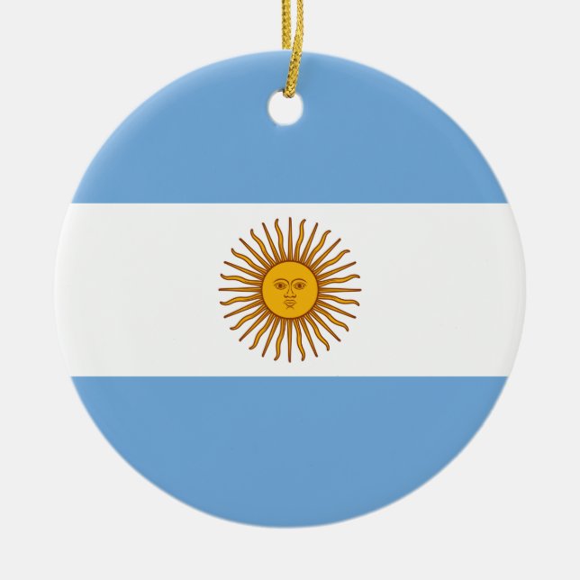Argentina Flag Ceramic Ornament (Front)