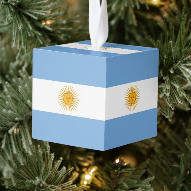 Argentina flag cube ornament (Tree)