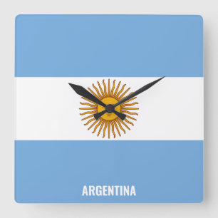 Argentina Flag Dazzling Patriotic Square Wall Clock