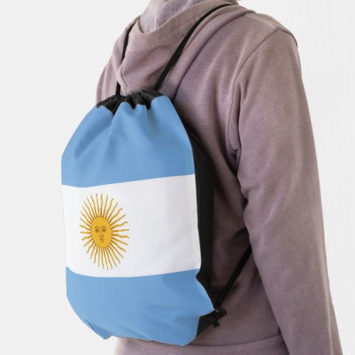 Argentina flag drawstring bag