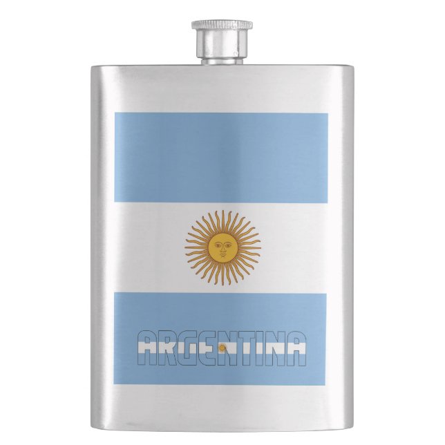 Argentina Flag Elegant Patriotic Flask (Front)