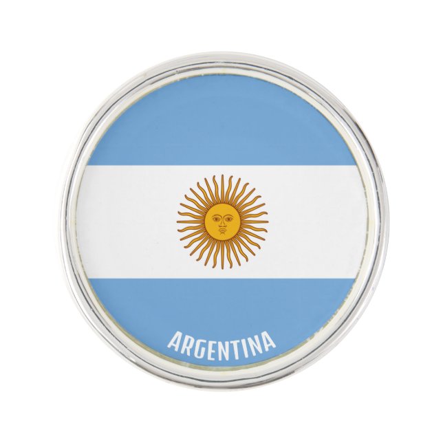 Argentina Flag Elegant Patriotic Lapel Pin (Front)