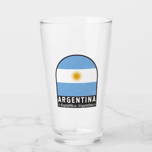 Argentina Flag Emblem Distressed Vintage  Glass
