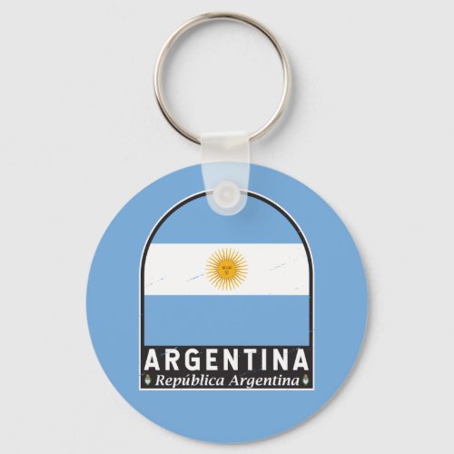 Argentina Flag Emblem Distressed Vintage  Keychain