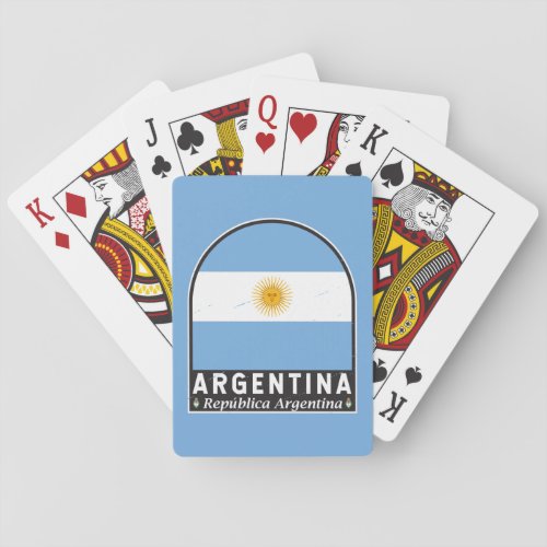 Argentina Flag Emblem Distressed Vintage  Playing Cards