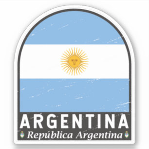 Argentina Flag Emblem Distressed Vintage Sticker