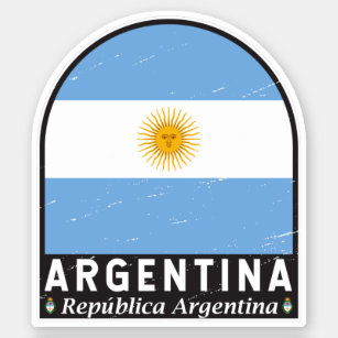 Argentina Flag Emblem Distressed Vintage Sticker