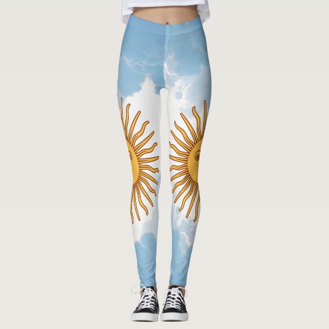 Argentina Flag Flip Flops Leggings (Front)