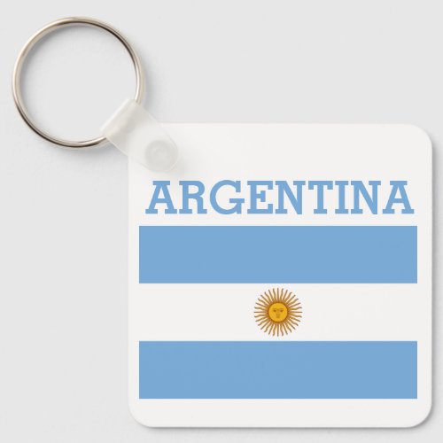 Argentina Flag Footballs Soccer Argentine Blue  Ke Keychain