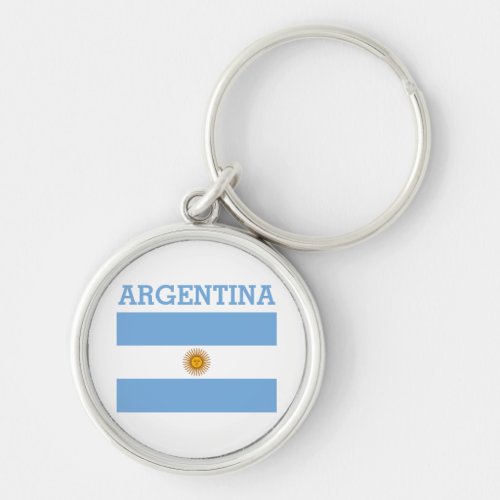 Argentina Flag Footballs Soccer Argentine Blue Key Keychain