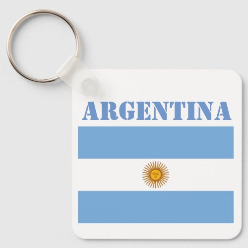 Argentina Flag Footballs Soccer Argentine Blue  Keychain