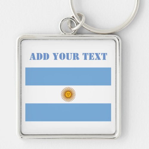 Argentina Flag Footballs Soccer Argentine blue Keychain