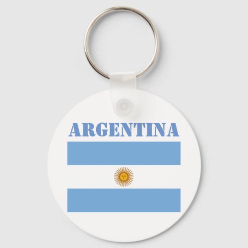 Argentina Flag Footballs Soccer Argentine Blue Keychain