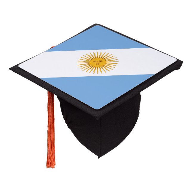 Argentina flag graduation cap topper (Angled)