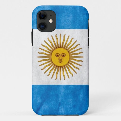 Argentina Flag Grunge iPhone 11 Case