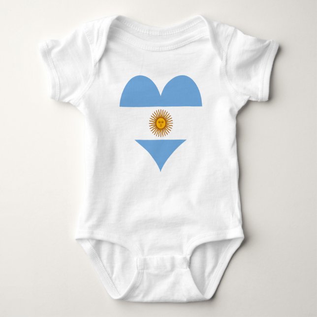 Argentina flag heart baby bodysuit (Front)