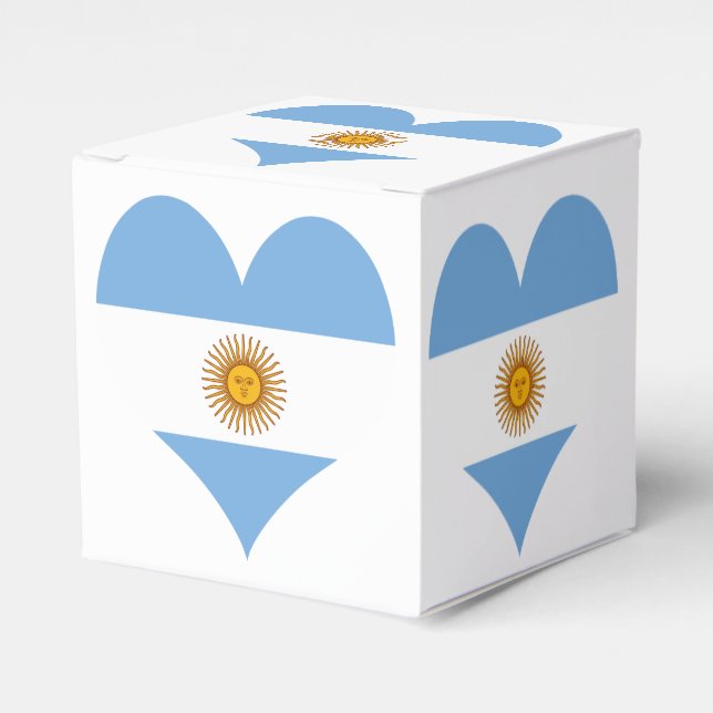 Argentina flag heart favor boxes (Front Side)