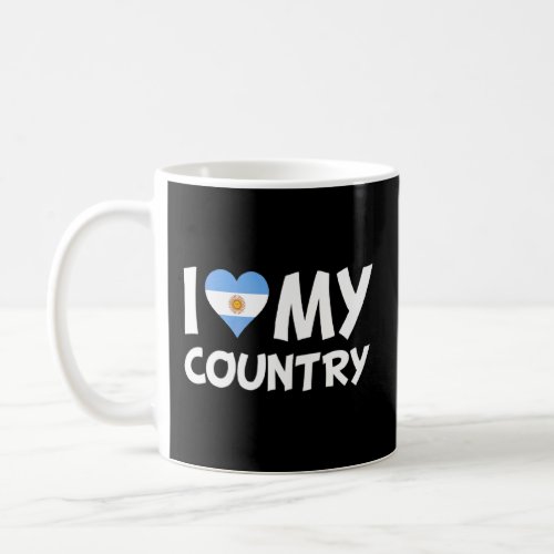 Argentina Flag Heart I Love My Country Argentina  Coffee Mug