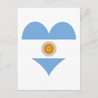 Argentina flag heart postcard