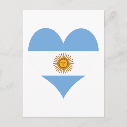 Argentina flag heart postcard