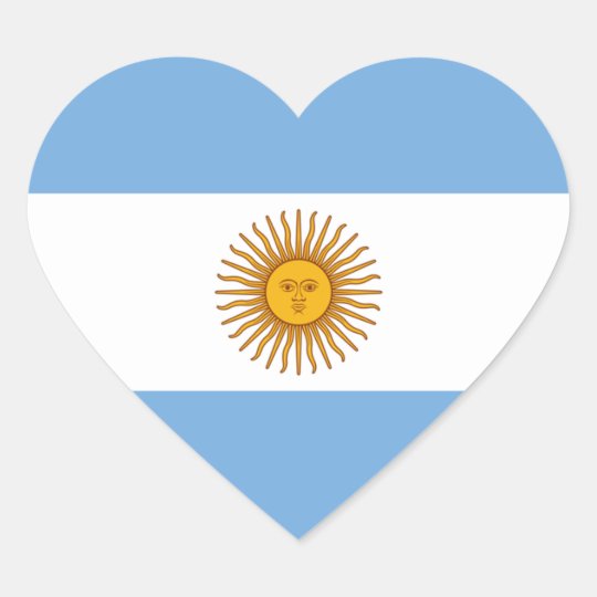 Argentina Flag Heart Sticker | Zazzle