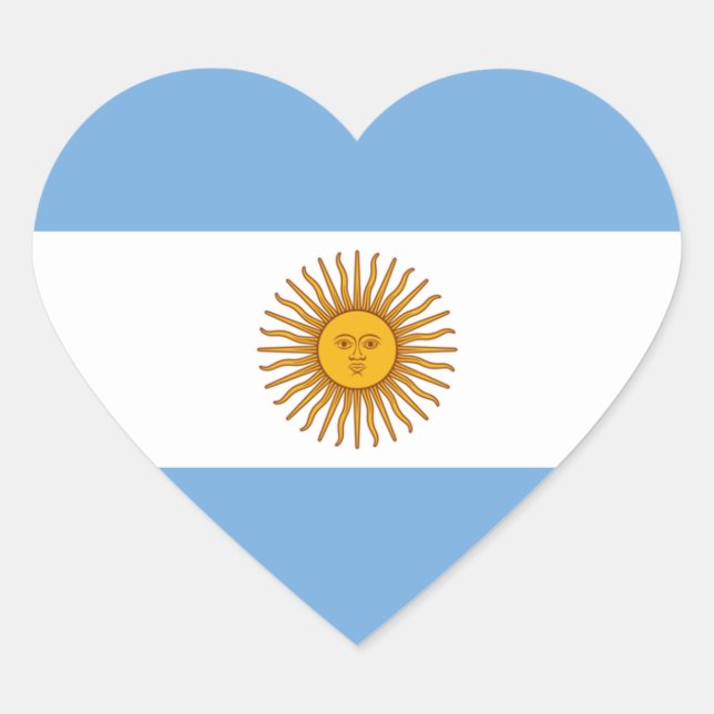 Argentina Flag Heart Sticker (Front)