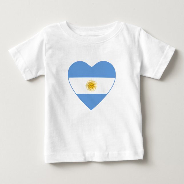 Argentina Flag Heart T-Shirt (Front)
