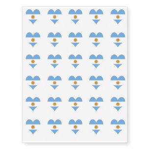Argentina flag heart temporary tattoos