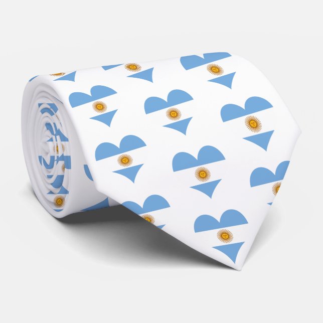 Argentina flag heart tie (Rolled)