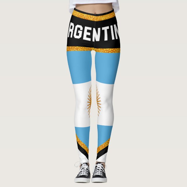 Argentina Flag Leggings (Front)
