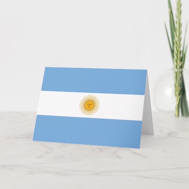 Argentina flag letterpress thank you card (Front)