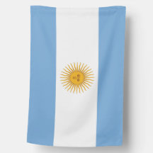 Argentina Flag Light Blue White Sun Emblem