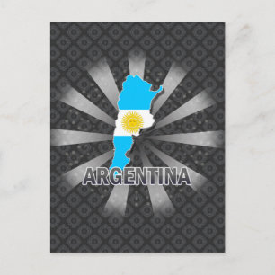 Argentina Flag Map 2.0 Postcard