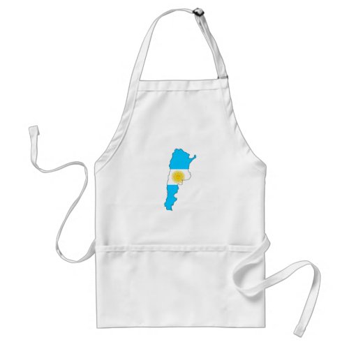 Argentina flag map adult apron