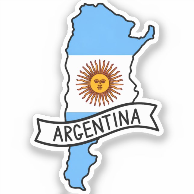 Argentina Flag Map Patriotic Argentine Pride World Sticker (Front)