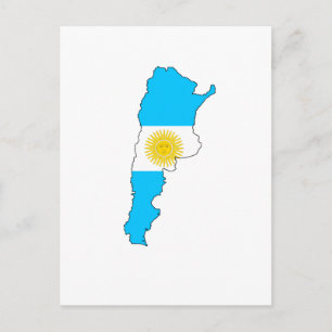 Argentina flag map postcard