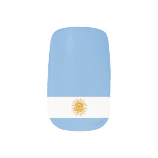 Argentina flag minx nail art