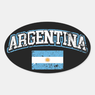 Argentina Flag Oval Sticker
