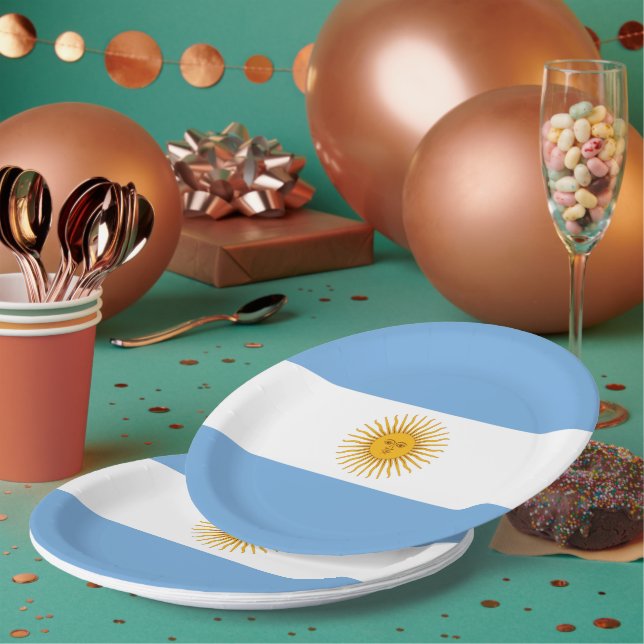 Argentina flag paper plates (Multi)