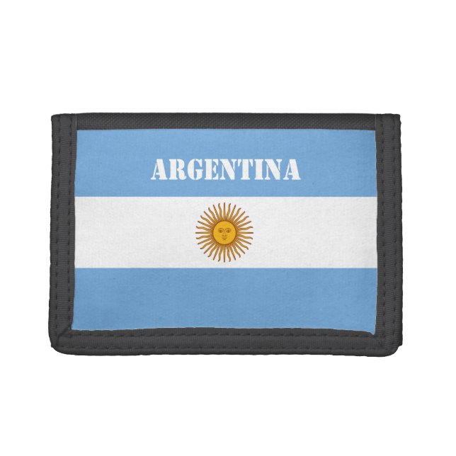 Argentina Flag Patriot Football Soccer Trifold Wal Trifold Wallet (Front)