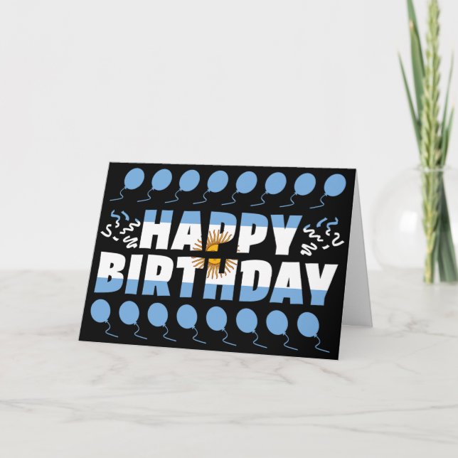 Argentina Flag Patriotic Birthday Card (Front)