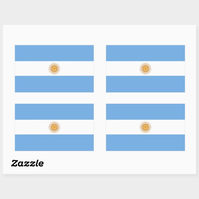 Argentina Flag Patriotic Rectangular Sticker Desig (Sheet)