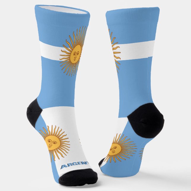 Argentina Flag Patriotic, Sustainable Argentina Socks (Angled)