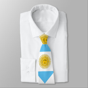 Argentina flag pattern neck tie