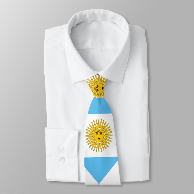Argentina flag pattern neck tie (Tied)