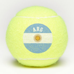 Argentina flag personalized printing on yellow tennis balls