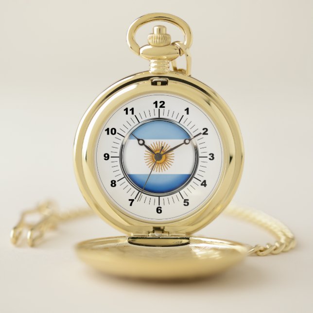  Argentina Flag Pocket Watch: Gold Watch (Inside)