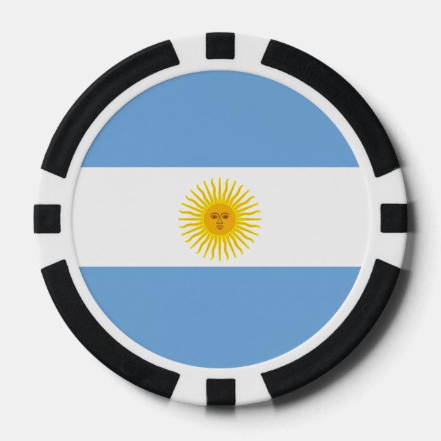 Argentina Flag Poker Chips (Front)