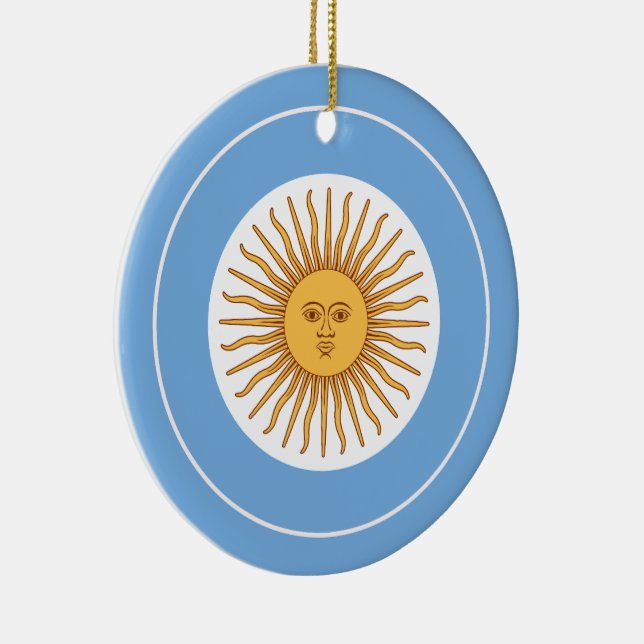 Argentina Flag Roundel, Round Argentine Flag Ceramic Ornament (Right)