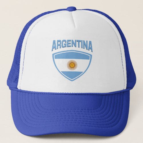 Argentina Flag Shield Trucker Hat